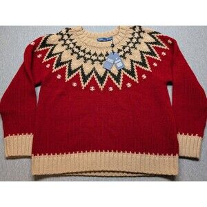 Polo Ralph Lauren Womens XXL Red multi Fair Isle Inspired Wool/Alpaca Retro NWT